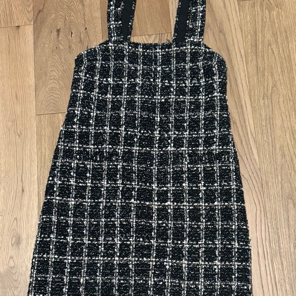 Abercrombie & Fitch Black and White Tweed Mini Dress